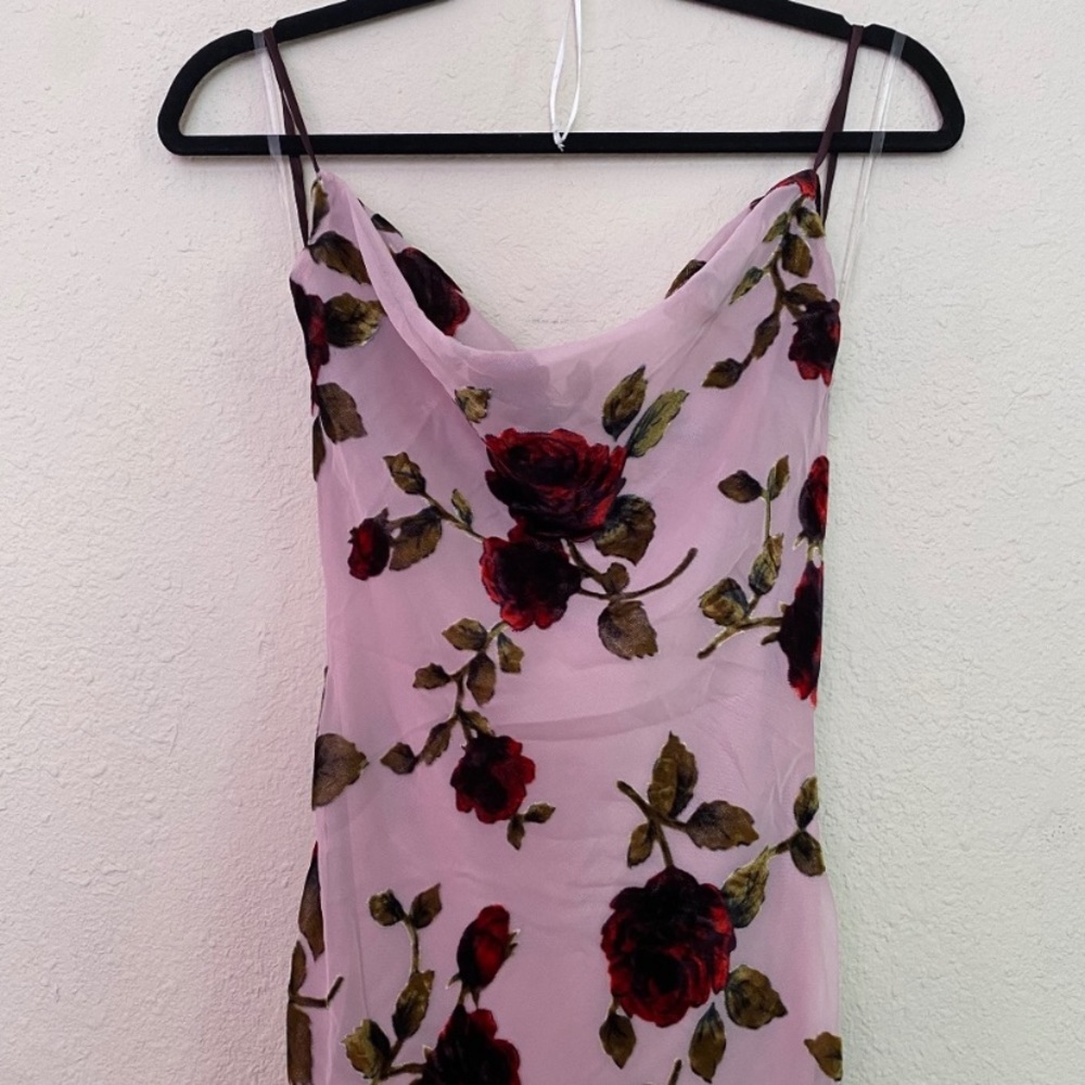 HOUSE OF CB 'Serena' Pink Devore Maxi Dress NWOT size M - Picture 9 of 16